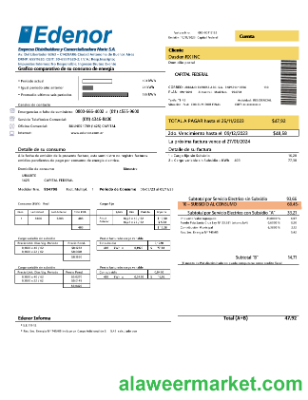 Argentina Edenor easy to fill business utility bill template in Word  and PDF format